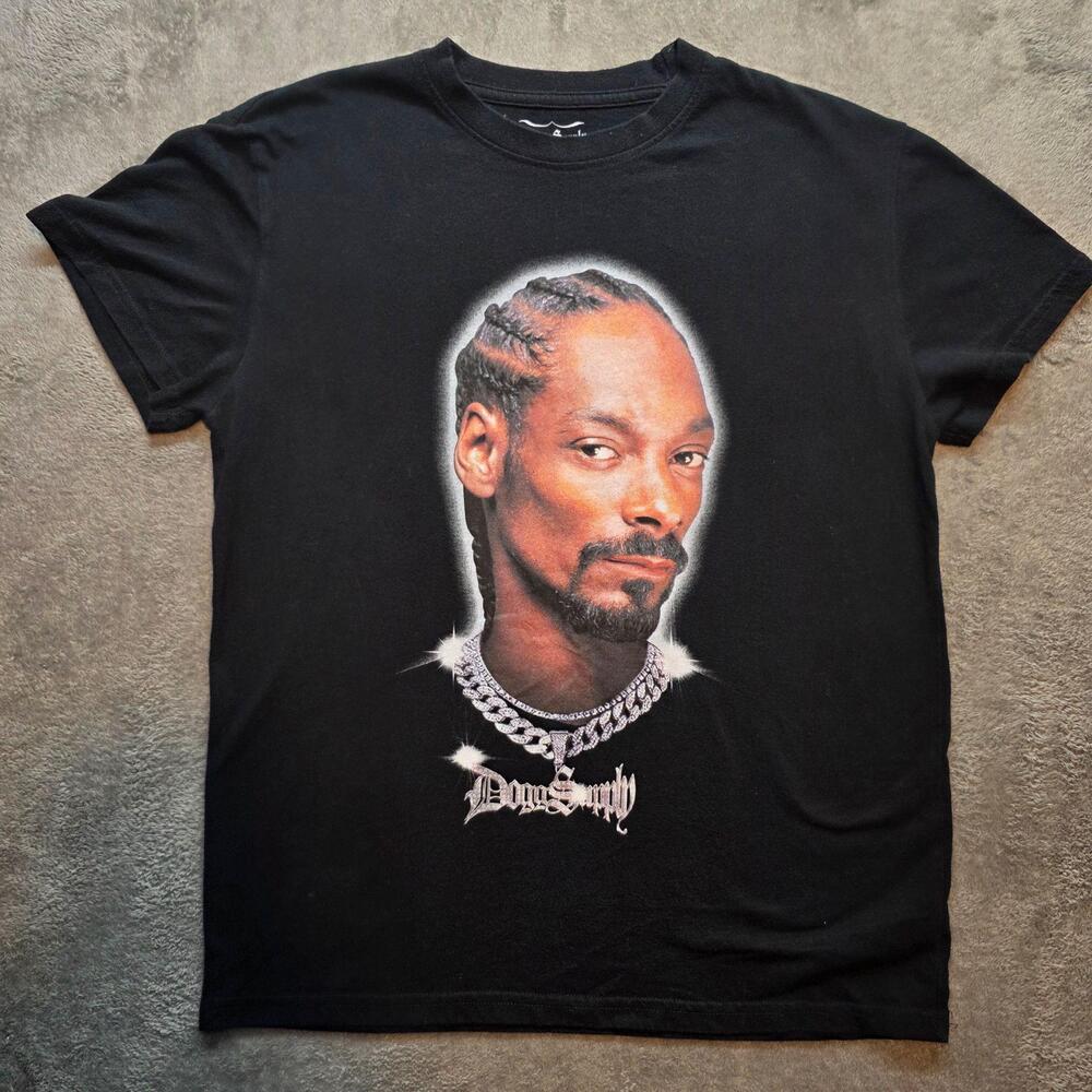 Dogg Supply Snoop Dogg Shirt Mens M Black Portrait Graphic Music Hip Hop T-Shirt
